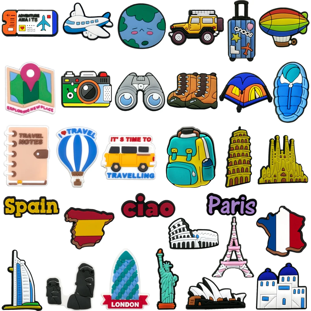 1/30Uds.Amuletosdezapatosdeviajemundialparamujeres,hombresyniños,España,Francia,EE.UU.,accesoriosinformalesparazapatosdevacaciones,decoraciones,alfileresdesolyplaya-AliExpress322