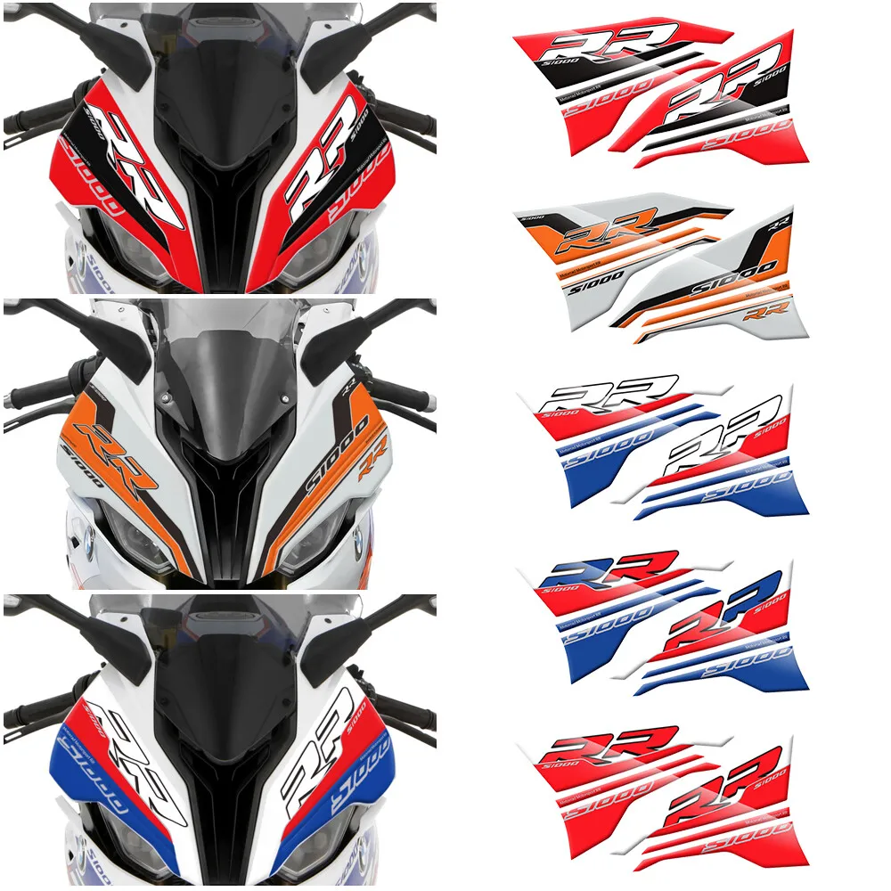 

3D Edge Gel Front Headlight Fairing Sticker Decal Pad Stickers Decals For BMW S1000RR 2019 -2024