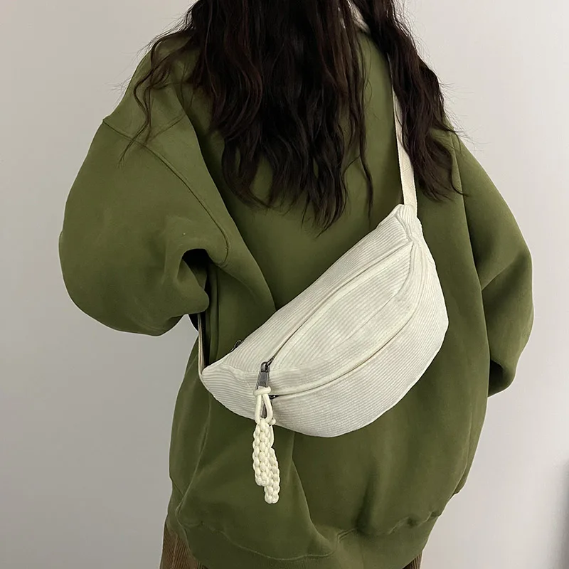 Casual Cord Gürtel Taschen für Frauen Mode Fanny Pack Weibliche Banane Taille Tasche Hüfte Geldbörse Schulter Crossbody Brust Tasche Tasche – Detail 8