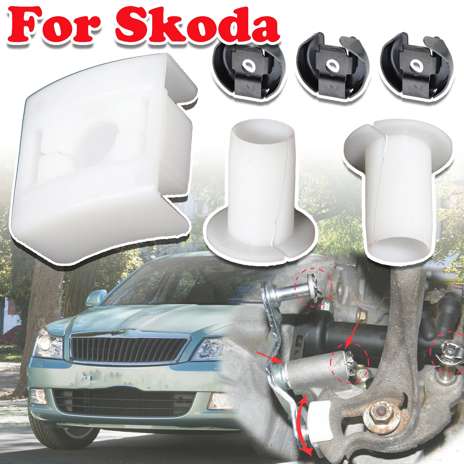 

For Skoda Fabia Octavia Car Gear Selector Wiring Lock Washer Shift Lever Slide Bushing Shifter Linkage Shoe Bearing Bush Repair