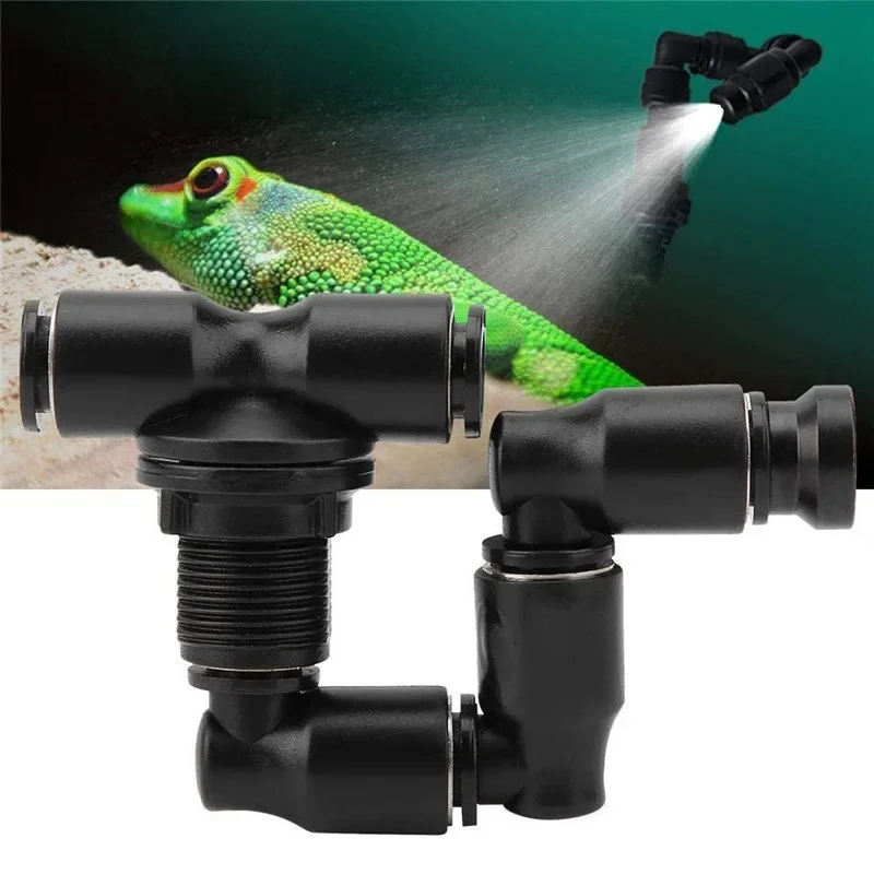 Aspersor de niebla para Reptiles, nebulizador de humedad con boquilla giratoria de 360 grados, ajustable, para acuario, invernadero, sistema de refrigeración para mascotas