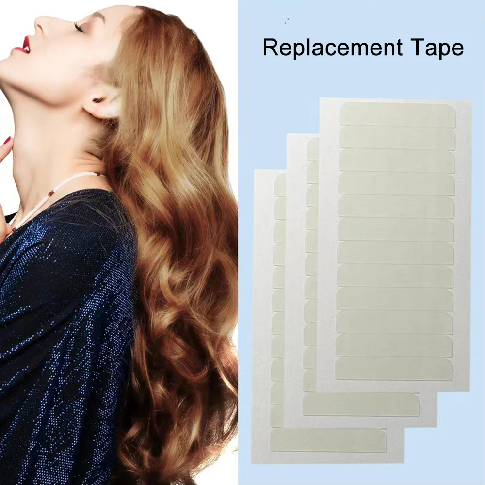 Single Sided Tape&Double Sided Adhesive Tape Precut 5pcs/Pack for Tape in Hair Extension Replacement Waterproof Tape