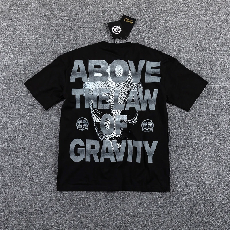 Send Out in One Day Glaza God T-shirt High Quality Street Men Tops Retro Casual Rhinestone Pattern Short Sleeve Tee