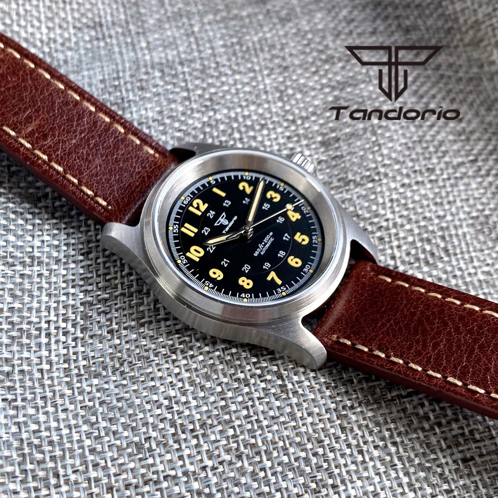 Tandorio 36 mm modische 20BAR automatische Tauchfliegeruhr für Herren und Damen NH35/PT5000/Miyota8215 Movt Saphir-Armbanduhr, grüne Lume – Detail 5