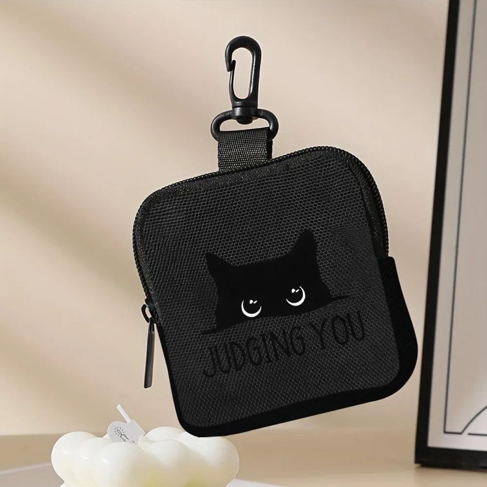 New Mini Cat Pattern Coin Purse Water-resistant Lightweight Wallet for Women Durable PVC Zipper Storage Bag Friends Gift