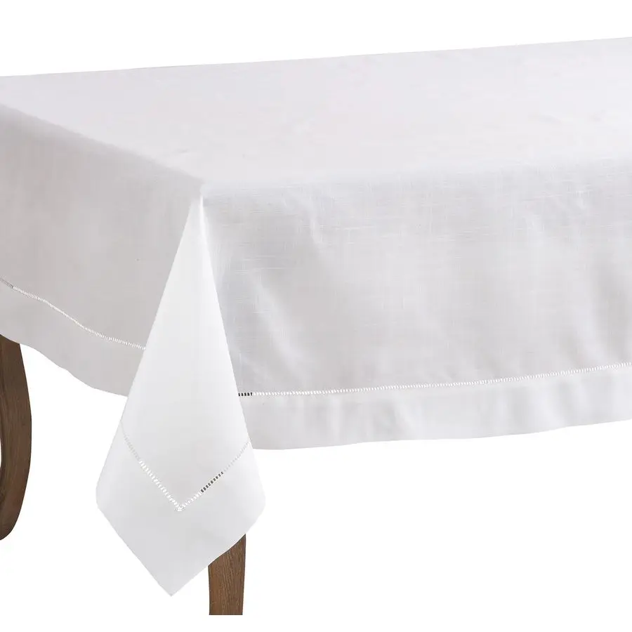 

Hemstitched Border Tablecloth, White, 70x120