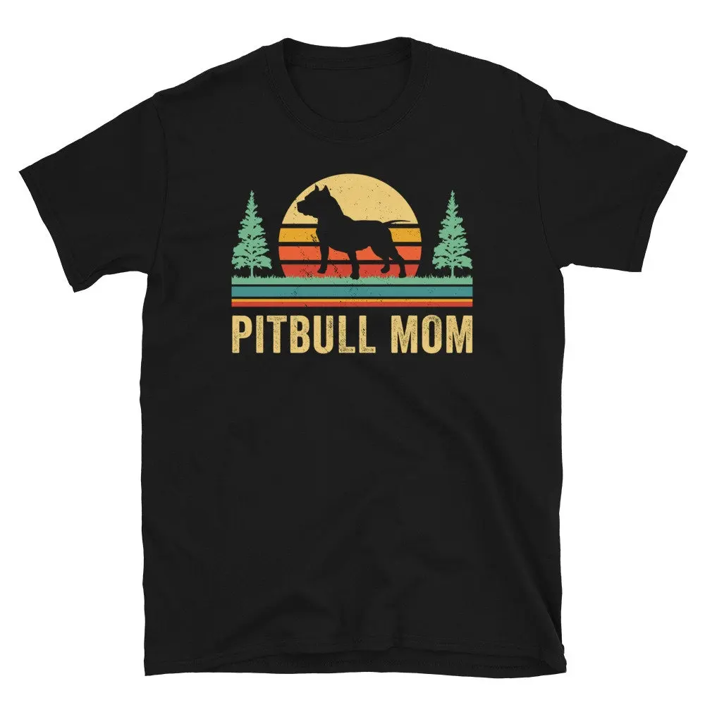 Retro Style Pitbull Mom T Shirt Vintage Pit Bull Pittie Pitty Dog for