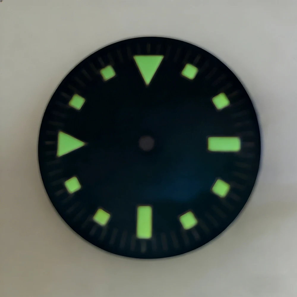 

28.5MM Watch Dial Green Luminous Dial NH35 Watch Face Replacement for NH35 NH36 8215 821A 8200 8205 Movement No Calendar Parts