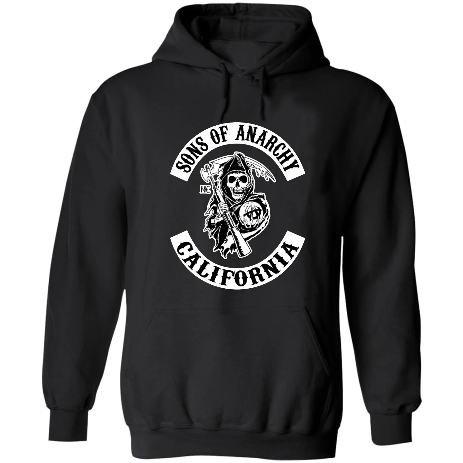 

Vintage California SOA Grim Reaper Symbol Pullover Hoodie New 100% Cotton Comfortable Casual Mens Sweatshirt Fashion Streetwear