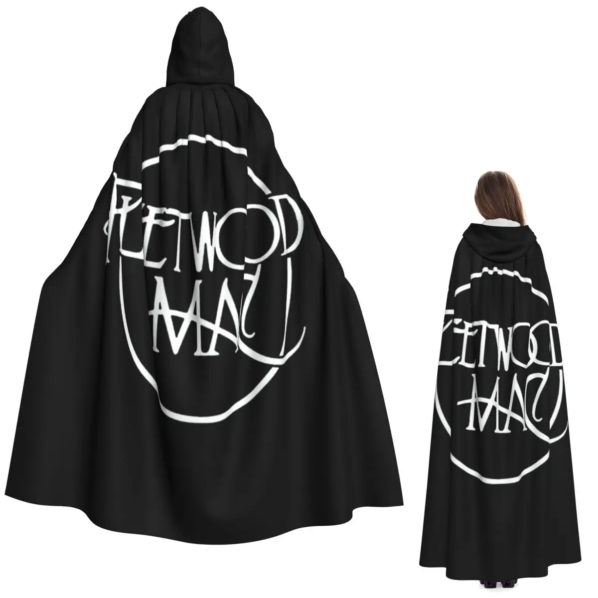 

Классический логотип Fleetwood Mac, длинный плащ с капюшоном, средневековый костюм ведьмы, накидка для косплея, накидка на Хэллоуин, вечеринка для взрослых, унисекс