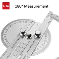 180 Degree Adjustable Protractor Angle Finder Angle Ruler Woodworking Tools Measuring Ruler Angle Meter Stainless Steel Goniomet