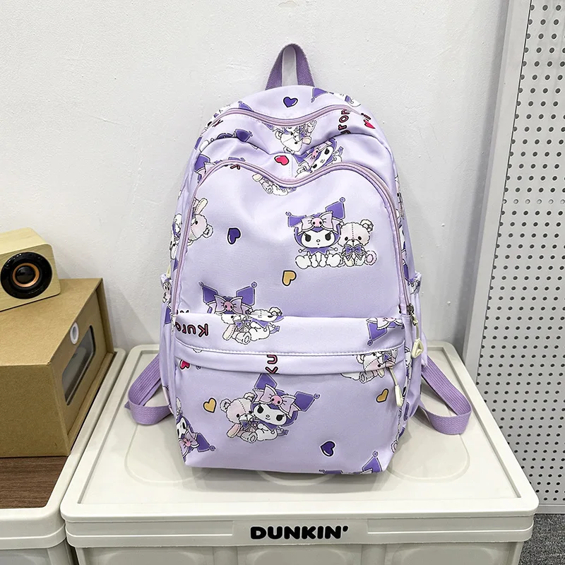 Plecak Sanrio Melody, Cinnamoroll Kuromi uroczy Daypack, tornister z kreskówki Anime, dziewczęcy plecak podróżny na co dzień