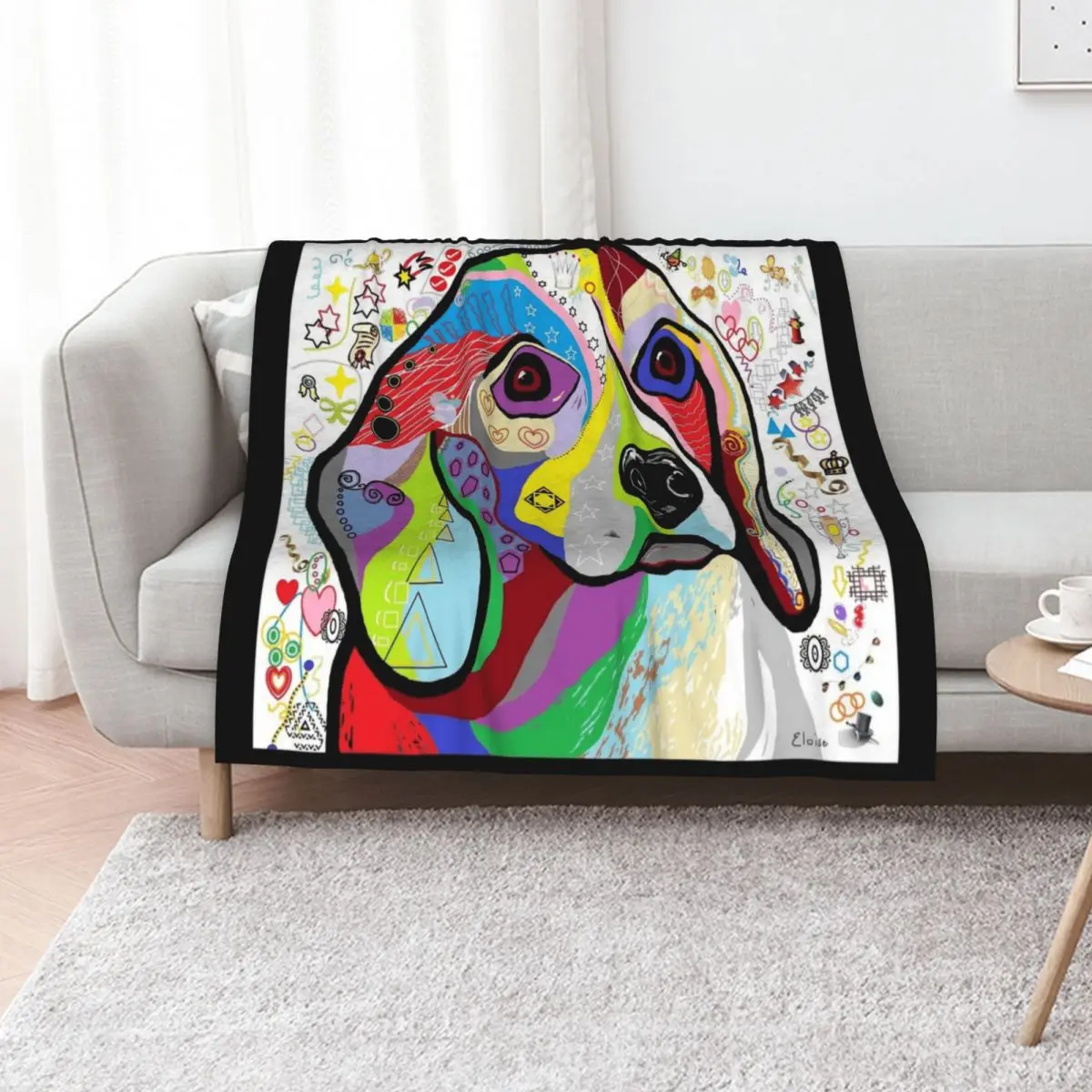 BEAGLE Throw Blanket blankets ands Giant Sofa Retros Soft Beds Flannel Fabric Soft Big Blankets
