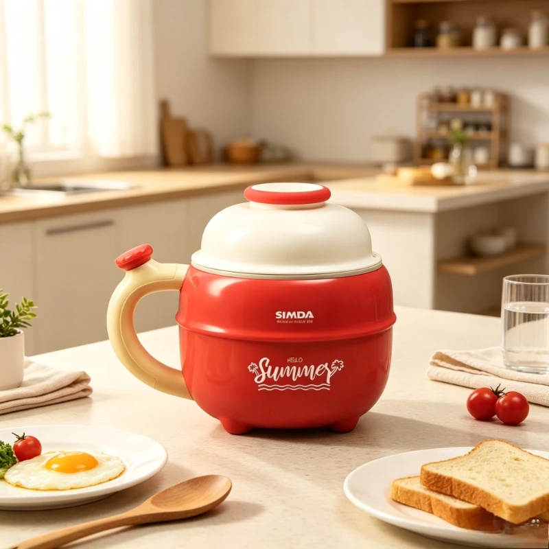 Electric Cooking Pot 1.5L 360 Degree Heating Multi Function Compact Cooker for Noodles Soup Hot Pot Home Dorm Daily Use 전기 냄비