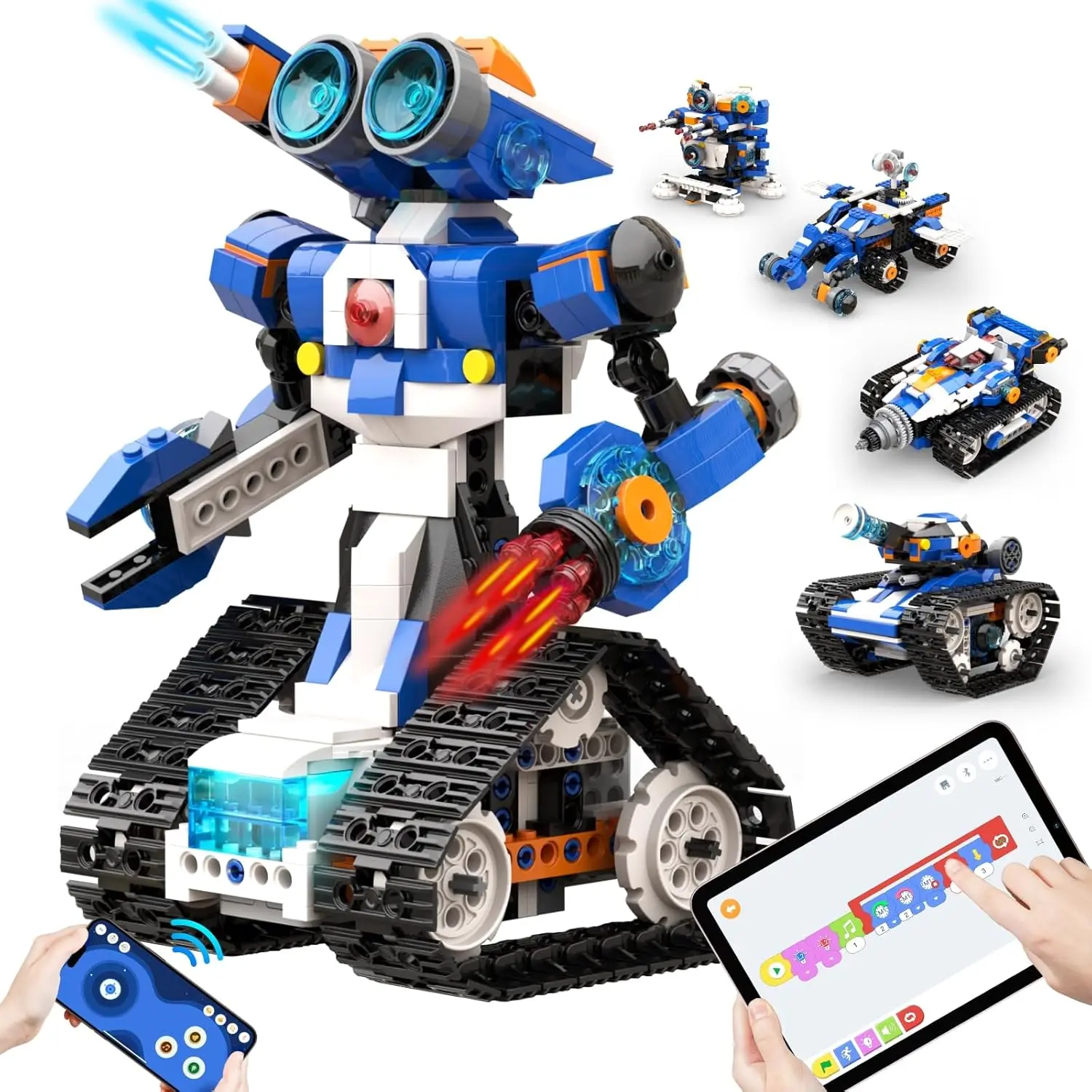 Apitor STEAM Robot Toy 6-in-1 Robot Building Kit for Boys Age 8-12 Remote Control Coding Toys Educational Robotics Gift for Kids