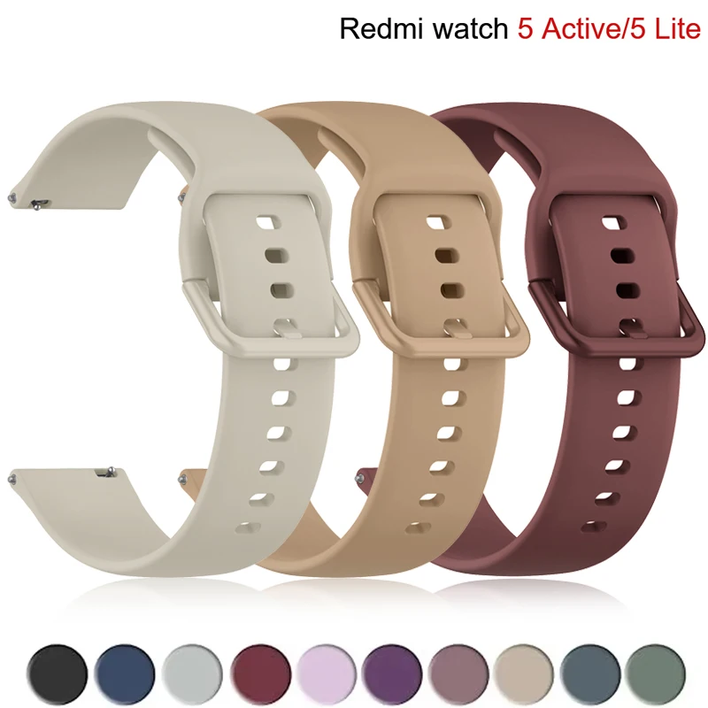 Pulseira de Silicone Esportiva para Smartwatch Xiaomi Redmi Watch 5 Lite/5 Active - Correia de 22mm