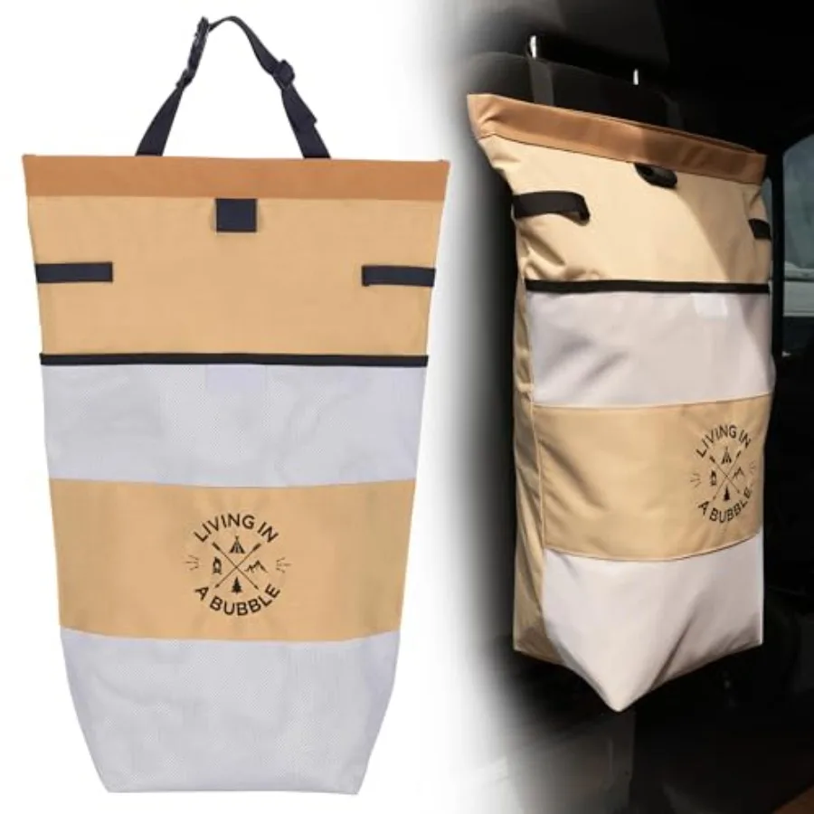 

Wet Dry Laundry Bag Portable Waterproof Laundry Hamper for RV Campervan and Travel Foldable Clothes Organizer with Separate Wet