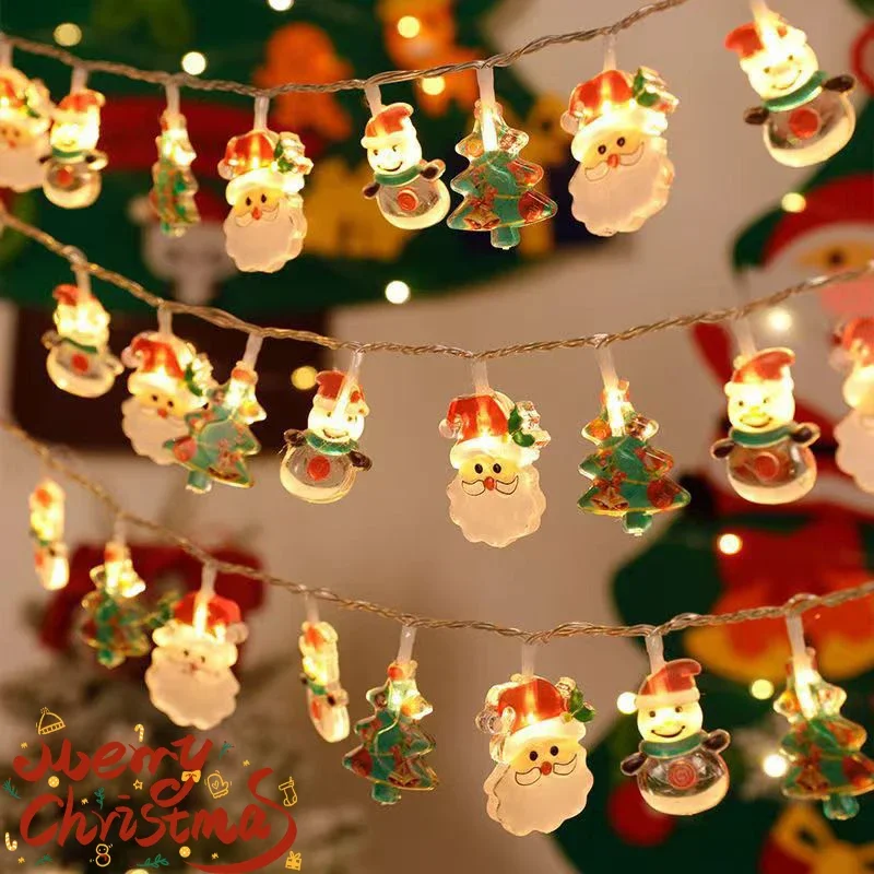 

Christmas String Lights Santa Claus Snowman Deer Fairy Lights for Home Party Holiday Christmas Tree Decorations Lights Lamp