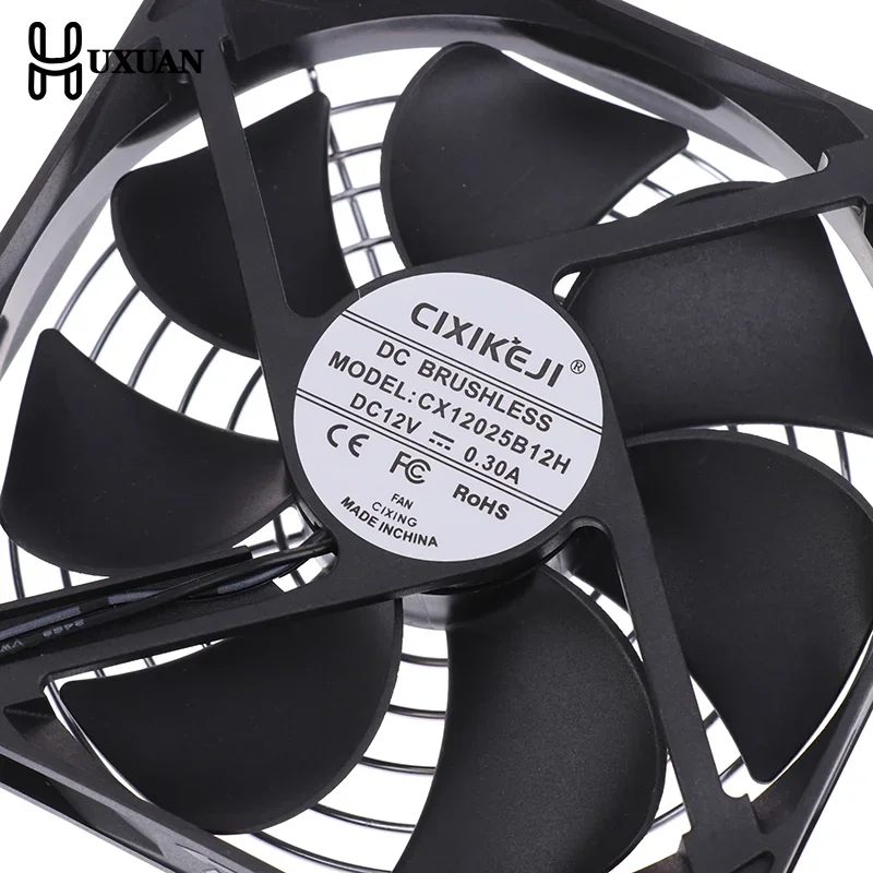 12CM 2700RPM Fan Cooling With Controller + 2 Metal Mesh Covers 12V BTC Machine Chassis Workstation Cabinet Radiator Server Fan