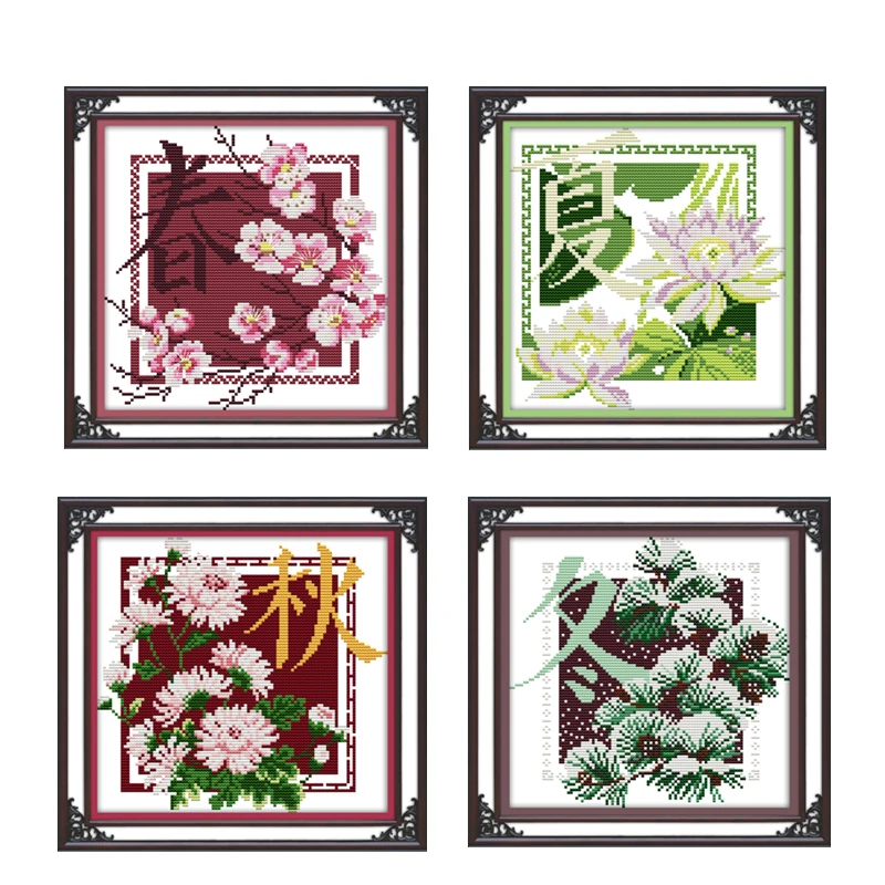 Poetry -spring(1) cross stitch kit Chinese style 14ct 11ct count print canvas stitching embroidery DIY handmade needlework plus