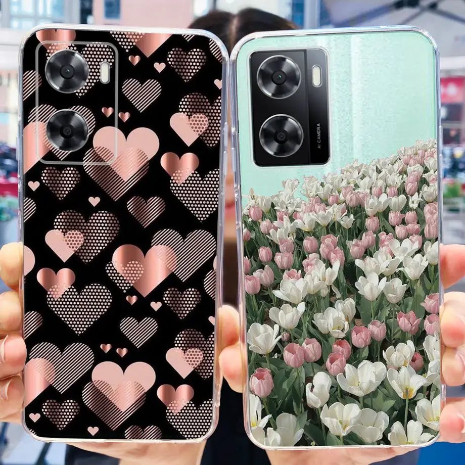 For Oppo A57s A57e A77s 4G Case Capa Silicone Painted Soft Black Cover for Oppo A57 A77 4G 2022 Cover TPU Coque Protective Cases