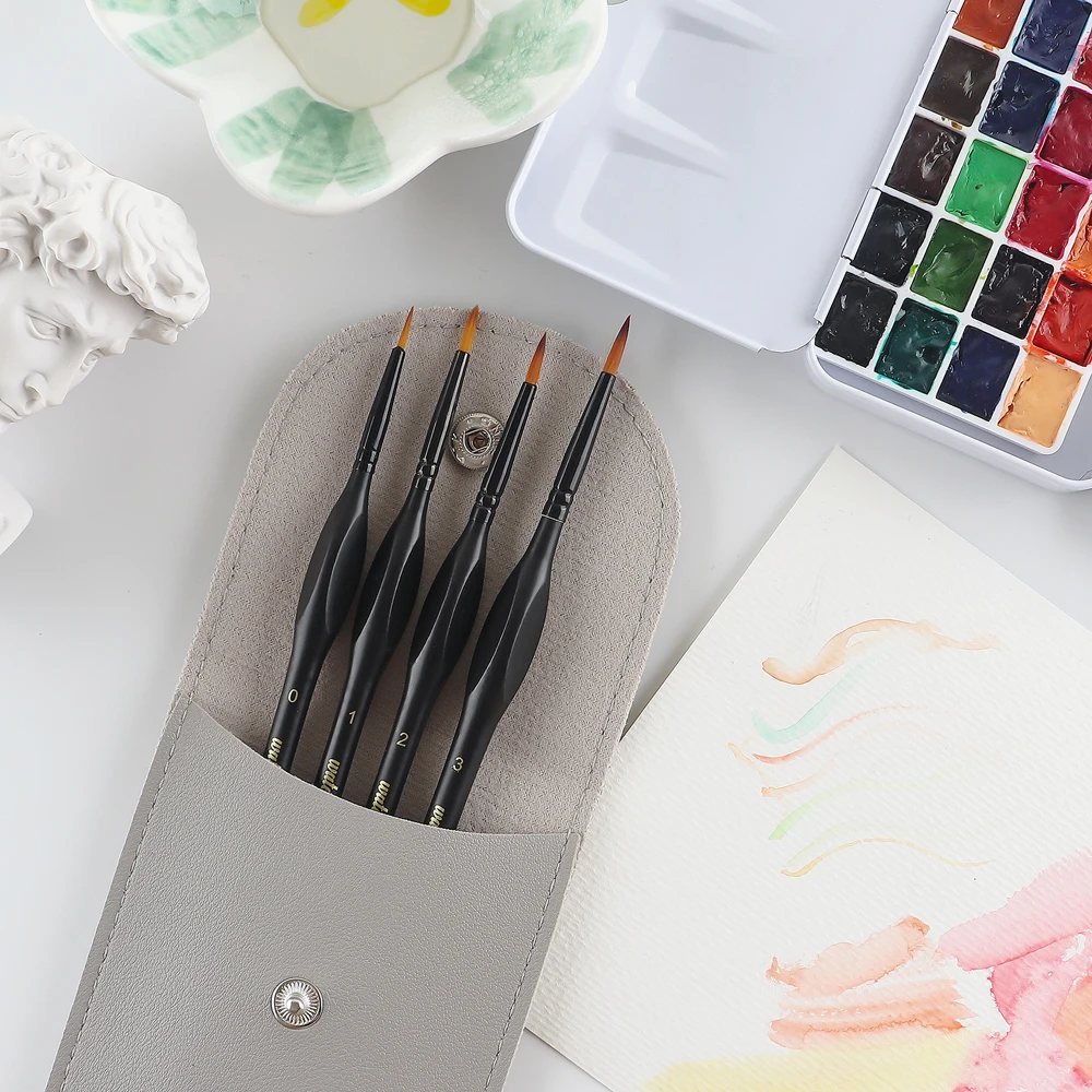 1pc PU Brush Storage Case for DIY Scrapbook Watercolor Brushes Storage Drawing Tool Organizer Artist Stationery 2023 New 9x22cm