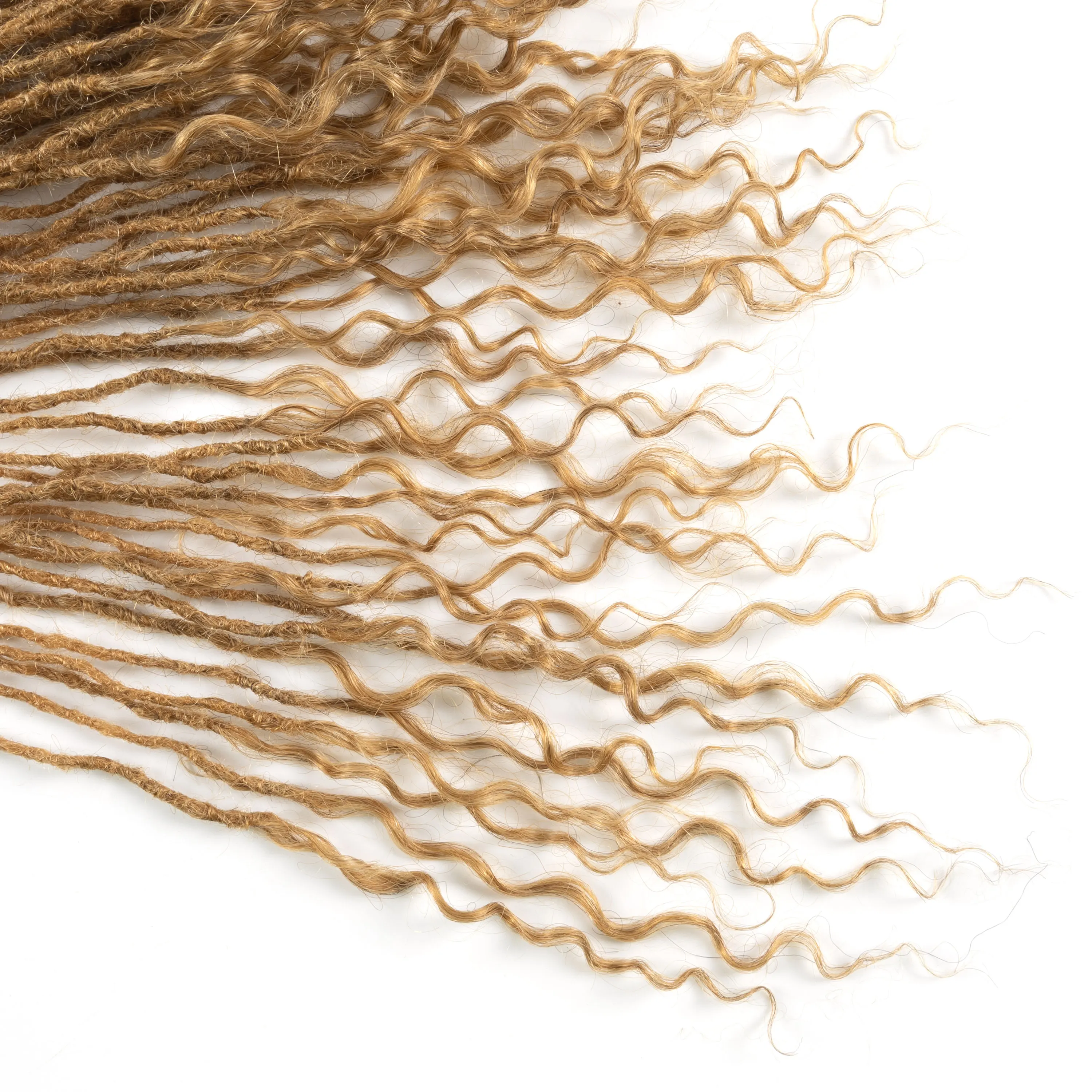 100 قطعة/الحزمة آنا 27 # 100% شعر بشري بالجملة غير معالج متوسط مجعد Locs تمديد المجدل الكروشيه Locs للتواء #3