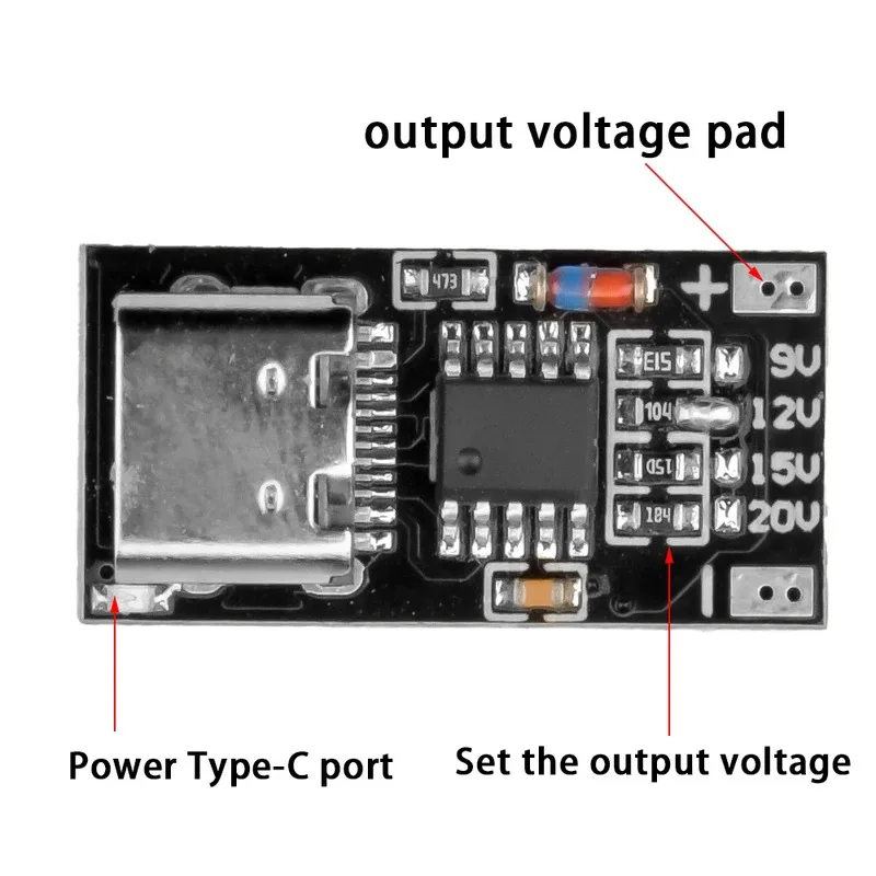 Scheda esca PD/QC/AFC TYPE-C da 5 pezzi - PD3.0/PPS/QC4+ Trigger di ricarica rapida, 9-20 V regolabile
