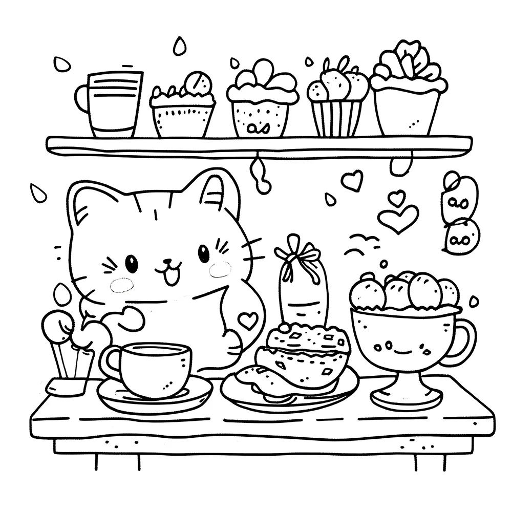 COZY CAT Bold-easy Patterns Coloring Book for Adults Cute Drawing Book Perfect Gift for Party and Birthday