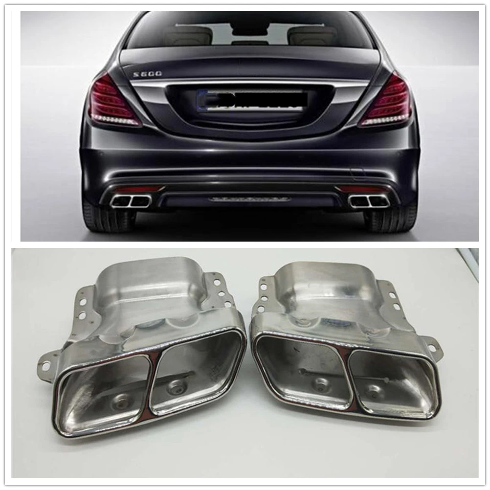 Car Rear Exhaust Tip Muffler Pipe Air Vent Outlet Out Duct Tailpipe Exhause For Mercedes Benz W221 W164 AMG 2005-2012