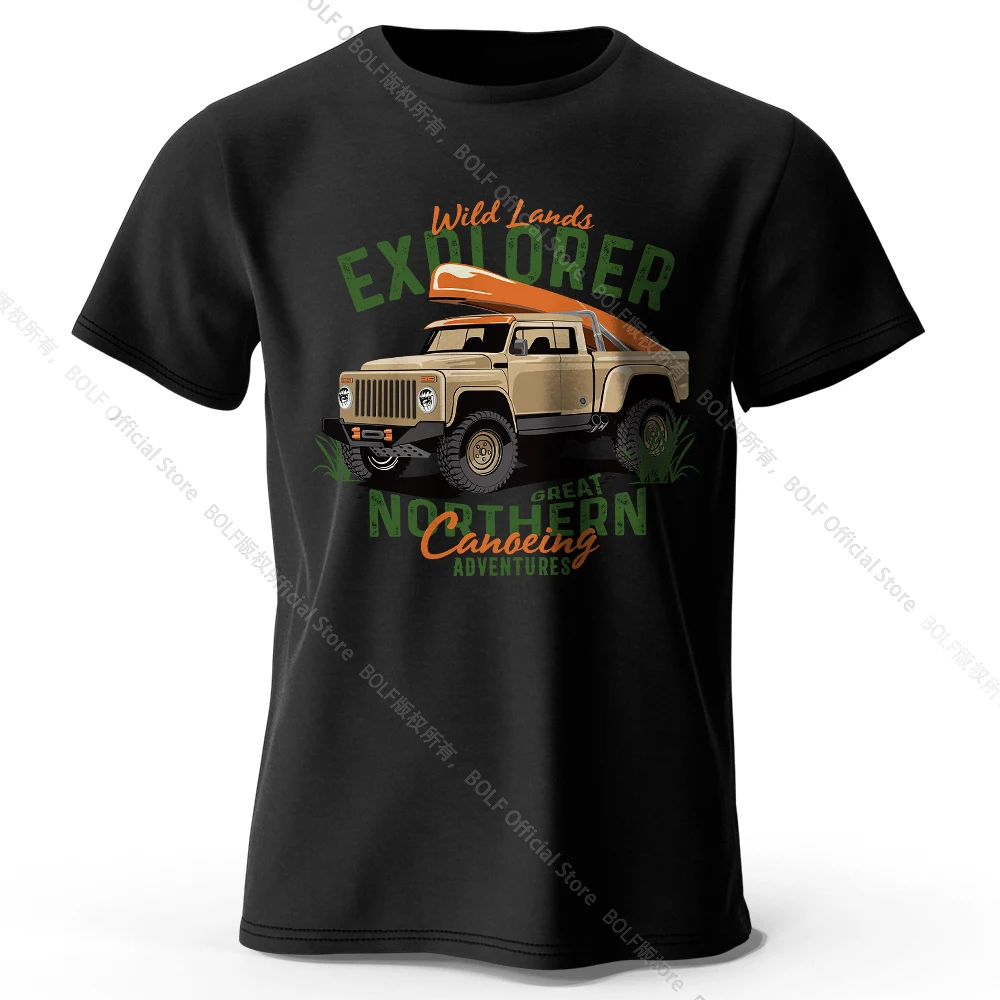 Military Off-Road Retro Print Unisex T-Shirt Top with World War Ii Jeep Pattern Adventure Gear