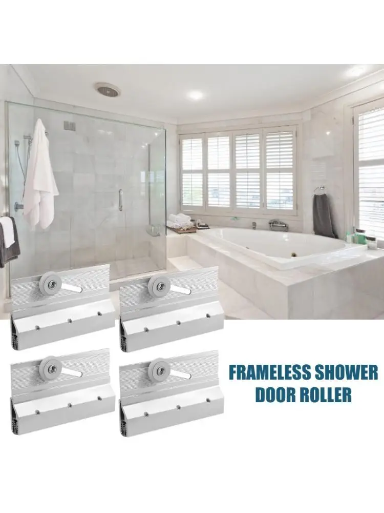 

652F 4pack Adjustable Rollers for Frameless Shower Glass Door Chrome Aluminum