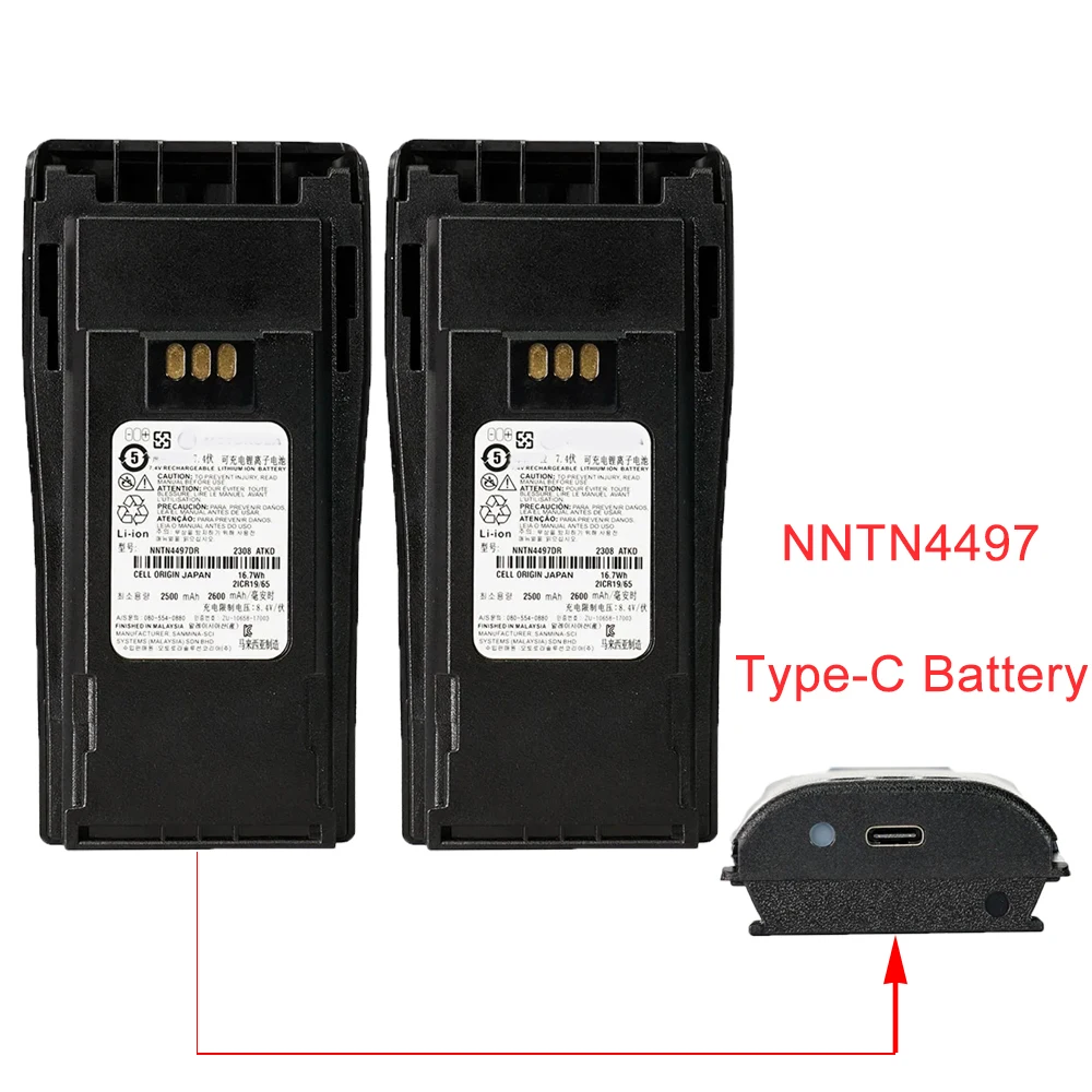 Pmnn4497dr Batterijondersteuning TYPE-C Opladen Voor Radio 'S Gp3688 Gp3188 Cp450 Ep450 Walkie Talkie Rechargable Batterior