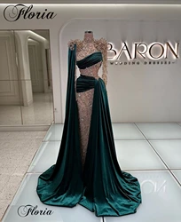 Fully Heavy Handmade Evening Dresses Long Sleeves Formal Occasion Dresses Mermaid Luxury Celebrity Dresses Robes De Soirée