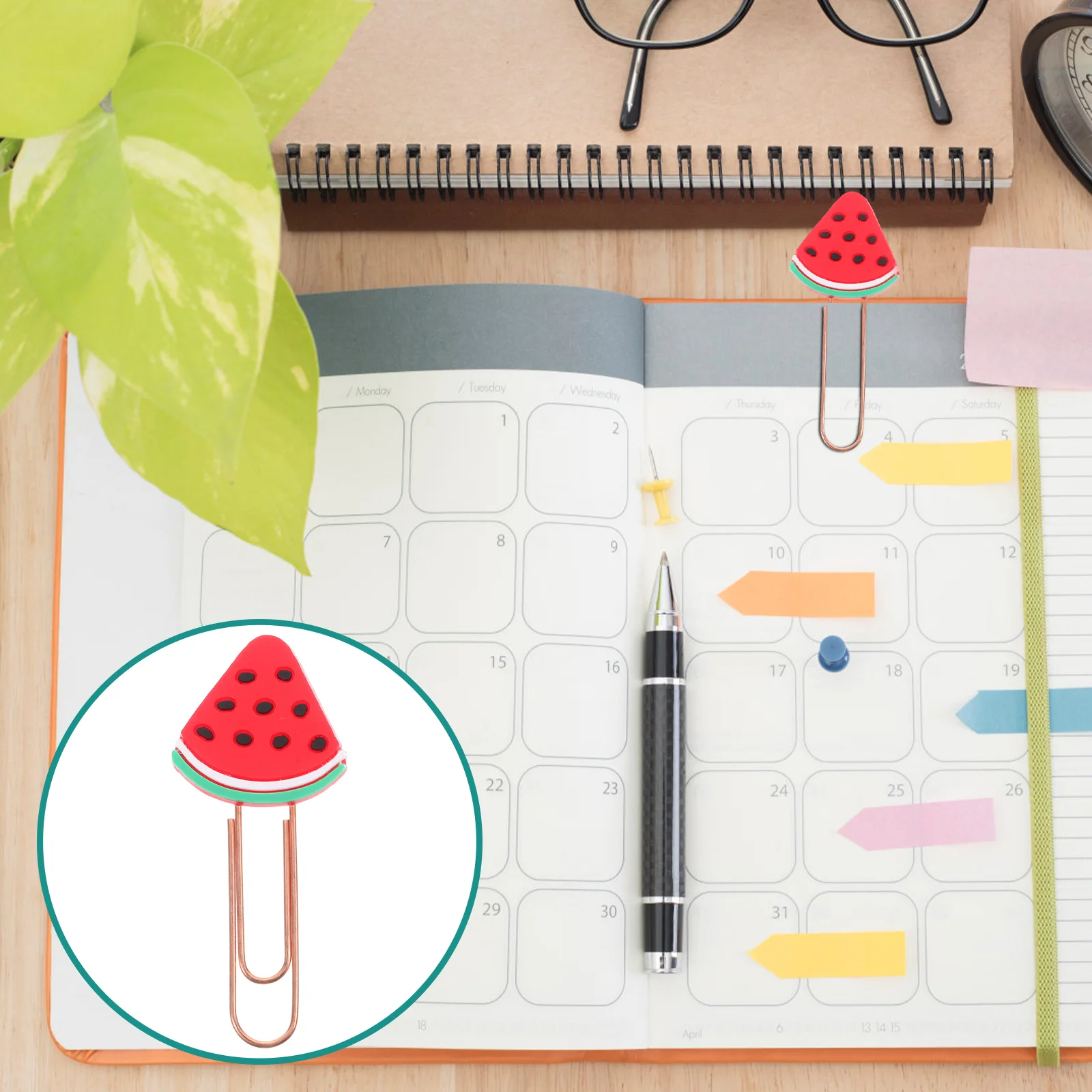 20 Pcs Fruit Paper Clip Clips Colored Small Creative Shaped Office Large File Folder Pin