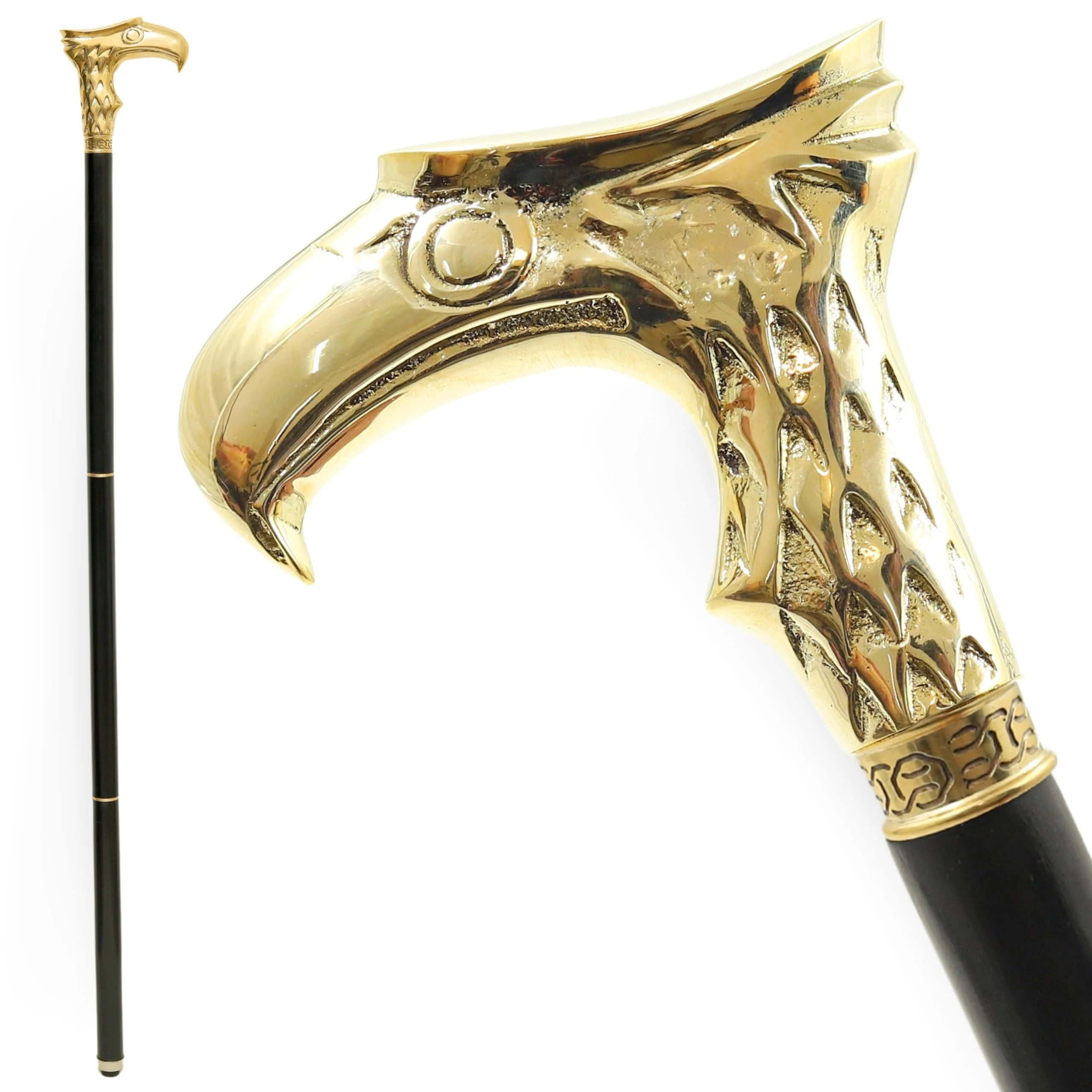 Luxury Zinc 2-Section Foldable Cane, Iron Tip, Fashionable Hiking Walking Stick, Outdoor Accessory