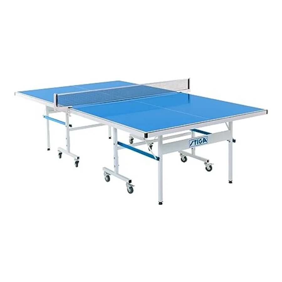 

Outdoor Table Tennis Table All-Weather Waterproof Aluminum Ping Pong Table with Net and Post QuickPlay Assembly 108" L x 60" W