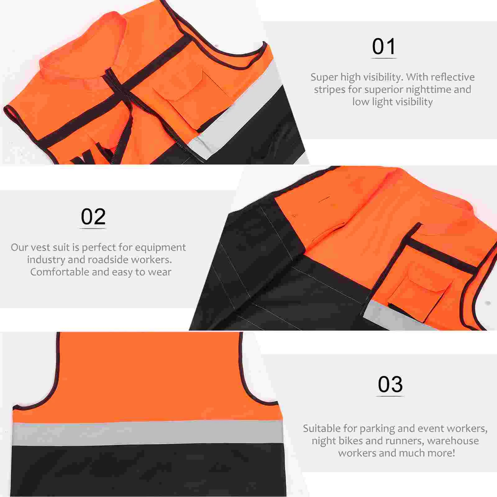 Reflective Safety Clothing Construction Vest High Visibility Men for Traffic Emergency Activities Running