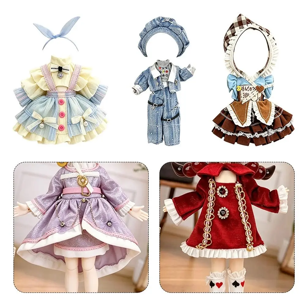 Dress Up Set 8 Points BJD Doll Clothes 12 Points 11-17cm OB11 Doll Clothes Material Doll Accessories Doll Dress Up