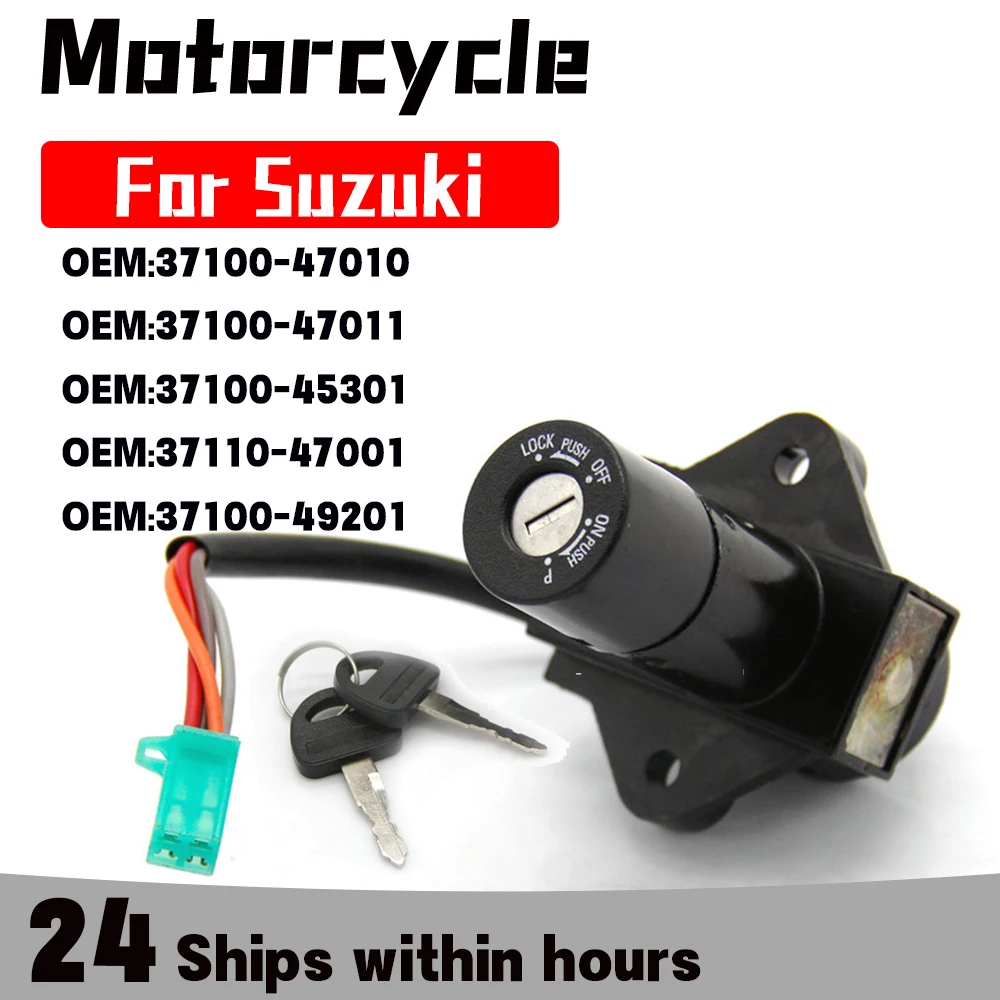

Motorcycle Ignition Switch Key Fits For Suzuki GSX1100S GSX1100SZ GN250 GR650 37110-47001 37100-45301 37100-47011 37100-47010