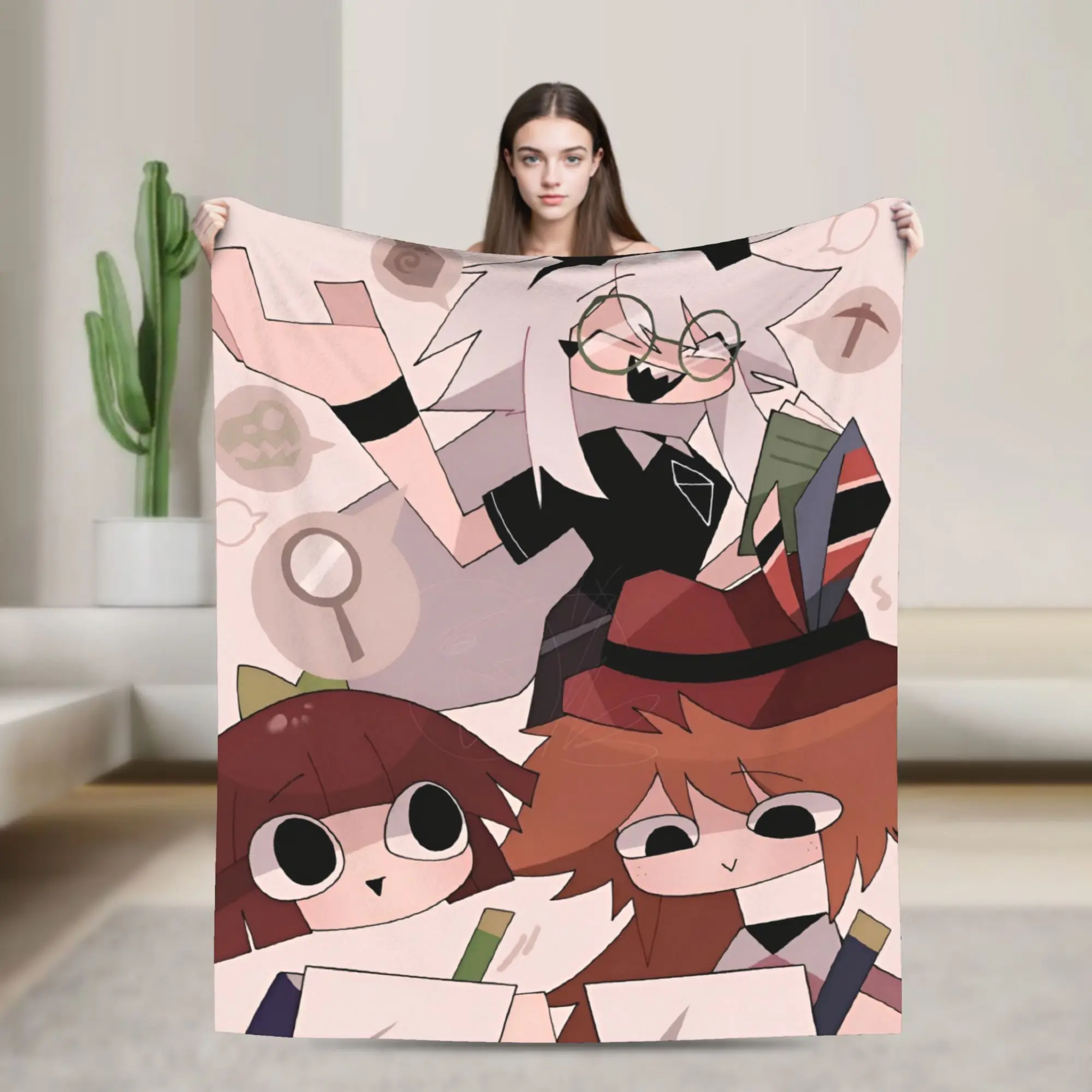 Funny Fundamental Paper Education Anime Blankets Lightweight Thin Velvet  Comfortable Throw Blanket Machine Washable