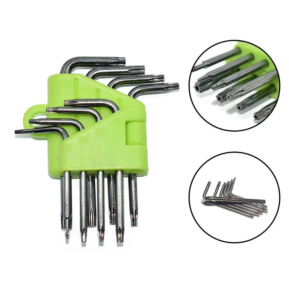 Set kunci pas obeng Mini tipe L, Set peralatan obeng kunci pas Torx Hex Torx