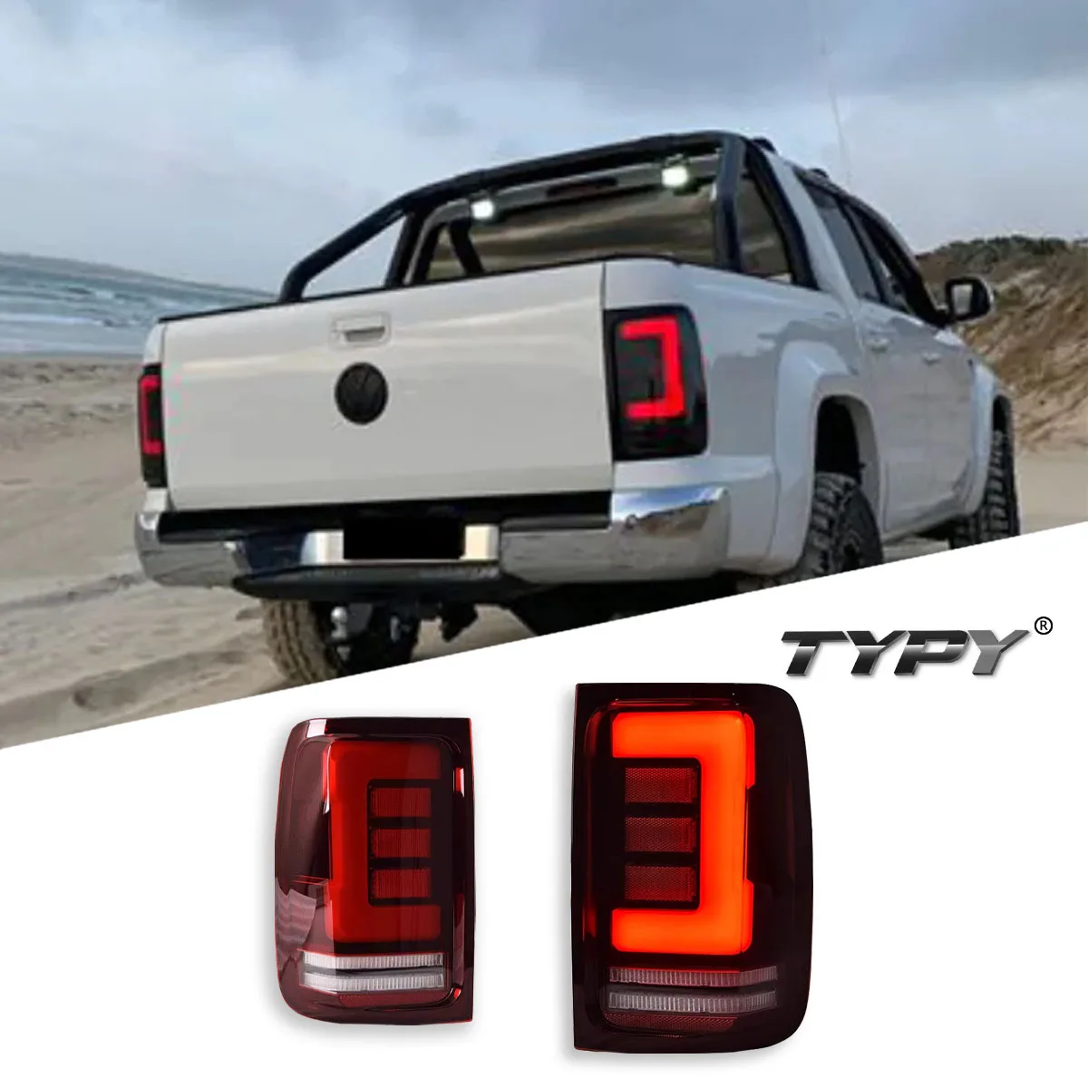 

TYPY Car For VW Amarok LED Taillight 2008-2022 Upgrade Modified to New DRL Dynamic Turn Signal LED Taillight Auto Accessories