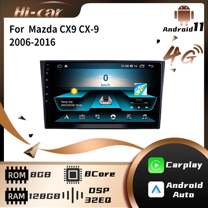 

2 Din Autoradio for Mazda CX9 CX-9 2006-2016 Car Radio Stereo WiFi Carplay GPS Navigation Multimedia Video Player Head Unit