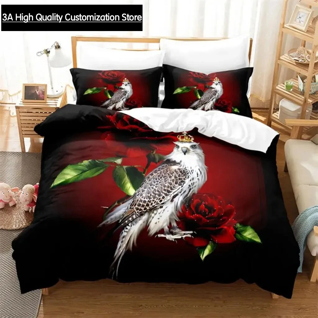 

Eagle Rose Queen Bedding Set Duvet Cover Set Boys Bedding Digital Printing Bed Linen King Size Duvet Cover