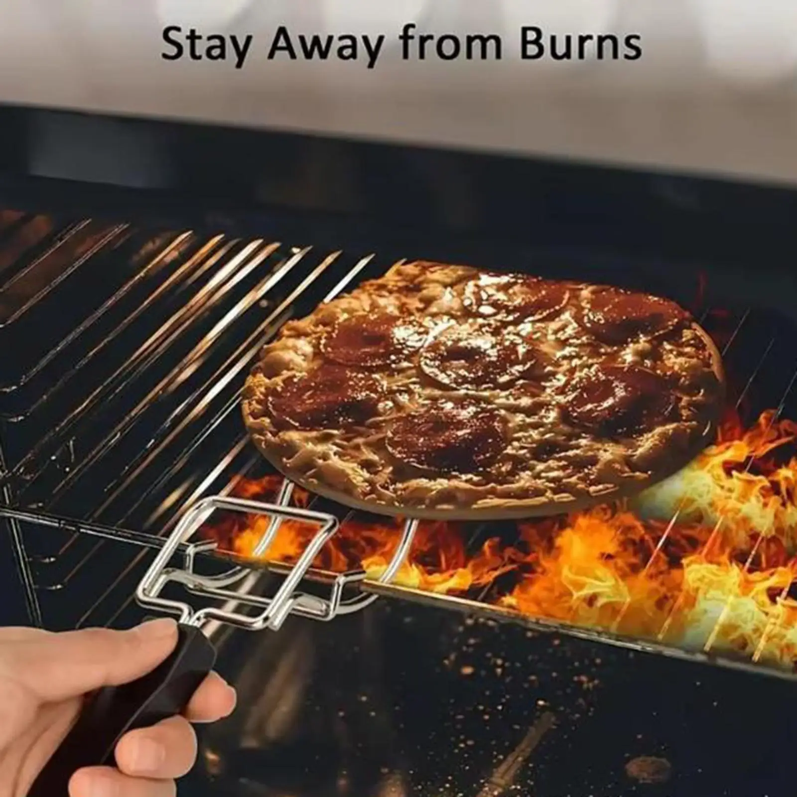 

Oven Tray Extractor Easy to Use Air Fryer Accessories Multiuse Oven Rack Puller for Restaurant Bakery Kitchen Home Toaster Oven