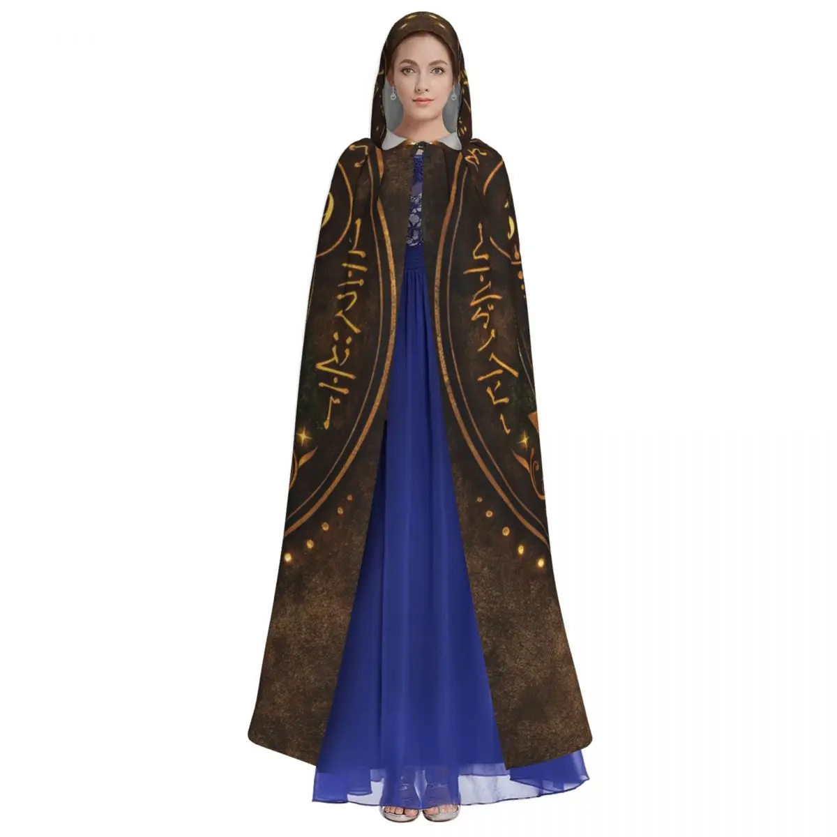 Adult Vampire Cape Hooded Robe Tree Of Life Halloween Cloak Full Length Cosplay