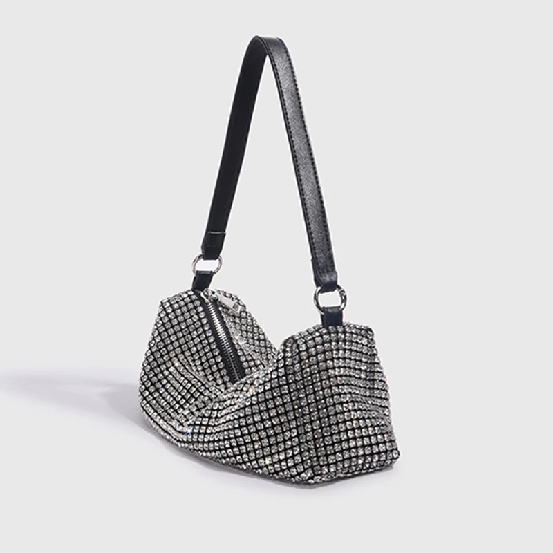 Bolsos de axila para fiesta de noche con diamantes de imitación brillantes para mujer bolsos de diseñador de lujo monederos cadenas de moda bandolera envío gratis llegada rápida 2024