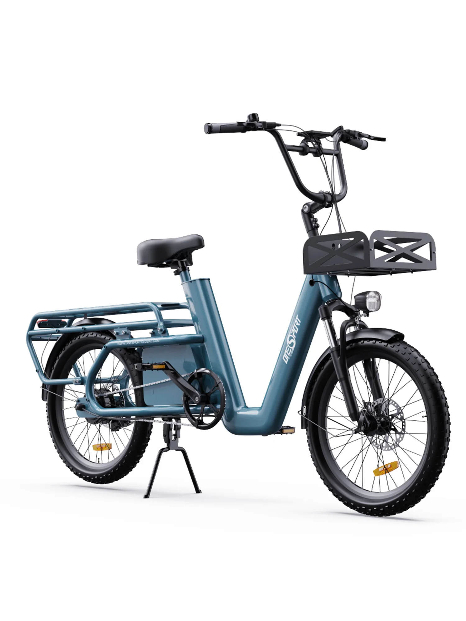 Onesport OT01 Electirc Cargo Bike 48V27Ah Lithiumbatterij 650W Ebike LCD-scherm 20 * 2,6 inch elektrische bakfiets - afbeelding 2