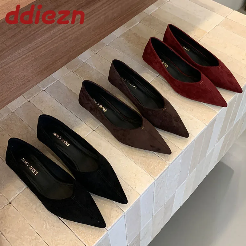 

Модные женские туфли-лодочки с острым носком, туфли без шнуровки на низком каблуке, элегантные женские туфли на каблуке, женские шлепанцы